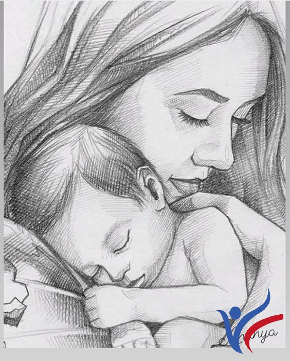 Mother and Baby Drawing