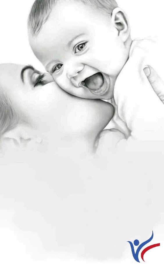 Simple Mother and Baby Pencil Drawing