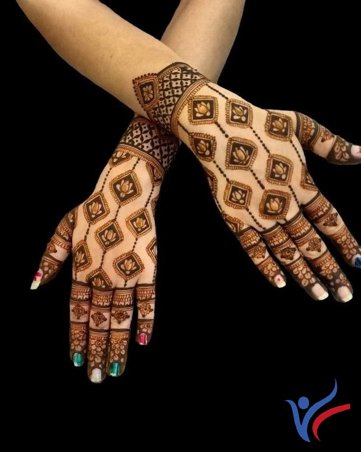 Stunning Symmetry Arabic Mehndi Designs For Full Hands