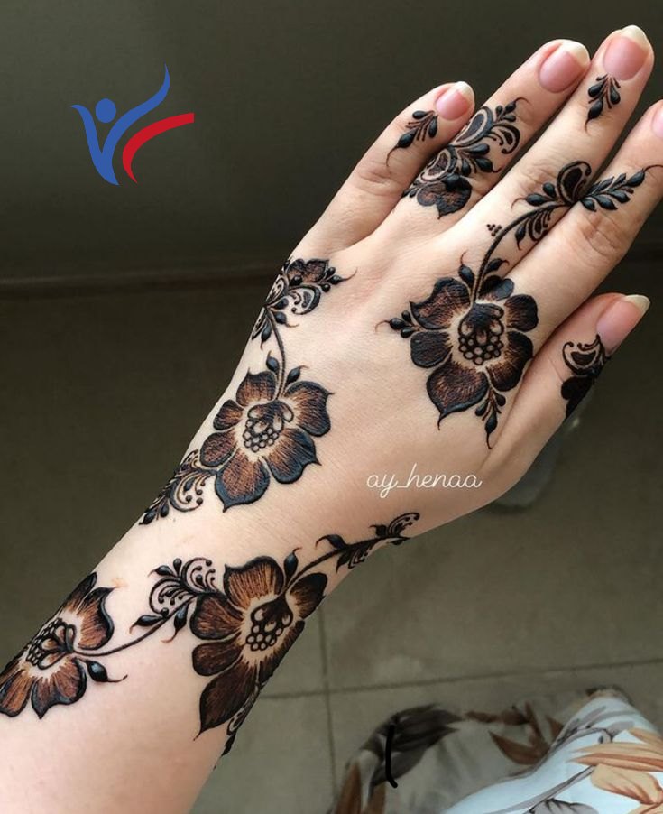 Modern Floral Arabic Mehndi Designs For Full Hands