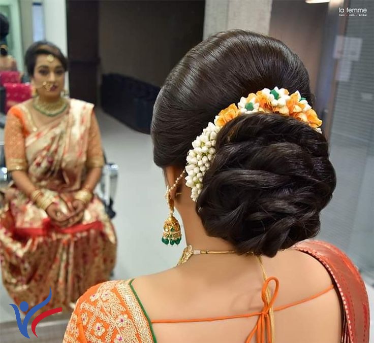 High Bun for Party Bun Hairstyle for Saree